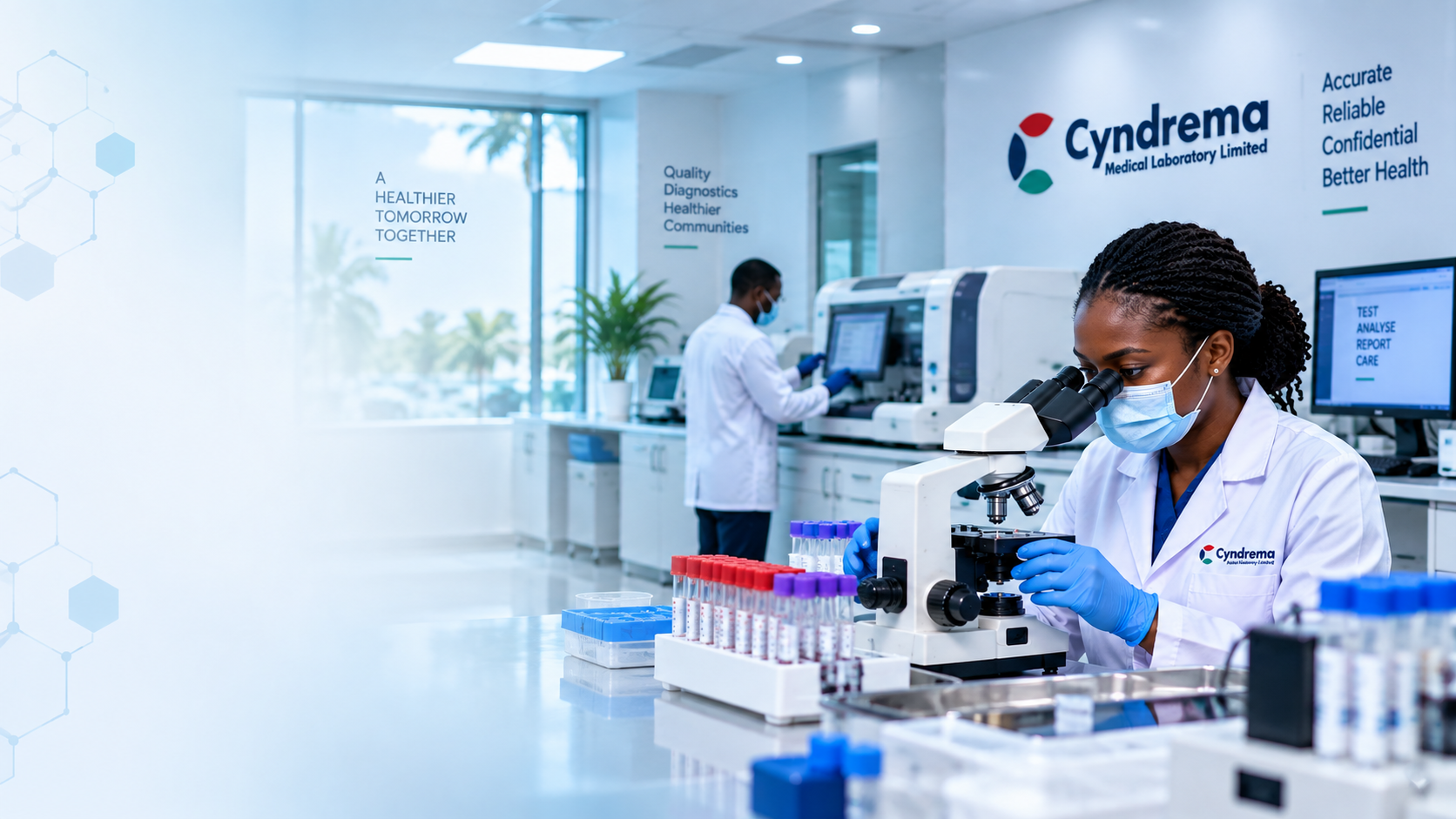CYNDREMA laboratory scientists using modern diagnostic equipment